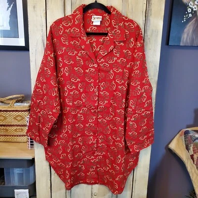 Walt Disney World Рождество Микки Маус сна рубашка L/XL кнопка воротник - Изображение 1 из 4