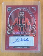 2021-22 Obsidian PIERRE KALULU Electric Etch Red Flood Rookie Auto #6/8 AC Milan
