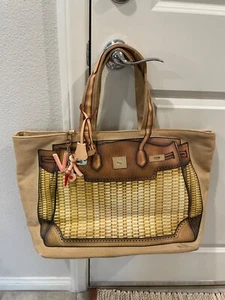 V°73 Canvas Leather Tote Birkin Image Print-Italian Made $350 - Picture 1 of 15