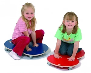 1x Rolletti Rollbrett blau Rollbrett m. Rollen Holz Kinderturnen Sport Therapie - Bild 1 von 2