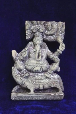 Panel de madera tallado Ganesha antiguo vintage antiguo decoración del hogar coleccionable Foto 1 de 4