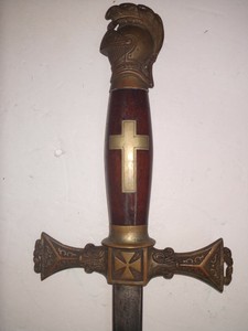 VINTAGE W CLAUBERG SOLINGEN SWORD MASONIC FRATERNALRITUAL V.PRICE MFG NY STUNER 