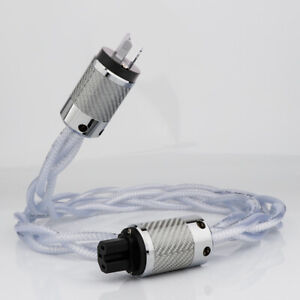 Audiophile Silver Plate 8N OCC HiFi Audio Power Cable AU Plug Mains Supply Cord