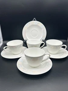 Wedgwood Bone China Pastel Pattern Cup & Saucer Set of 4 Rare Discontinued - Picture 1 of 11