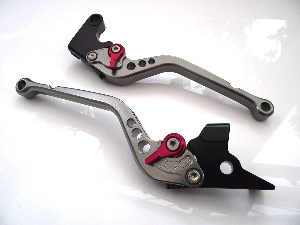 Suzuki SV650/X (2016-2020), juego de palancas CNC ajustadores largos titanio/rojo, F14/S248 Foto 1 de 1