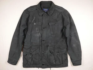 Polo Ralph Lauren Jacket Military Hawaii Graphic Graffiti Graphite Black M-65 M - Picture 1 of 6