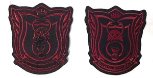 TWO (2) PRODUCTION USED 4 1/2" X 3 3/4" EMBROIDERED "INVITAM MORTEM" PATCHES!! - Picture 1 of 1