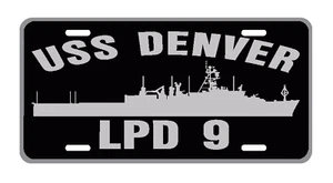USS DENVER LPD 9 License Plate Military sign USN P01 - Picture 1 of 1