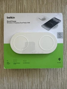 Belkin BoostCharge Dual Wireless Charging Pads 10W Qi for Apple Samsung Google - Picture 1 of 2