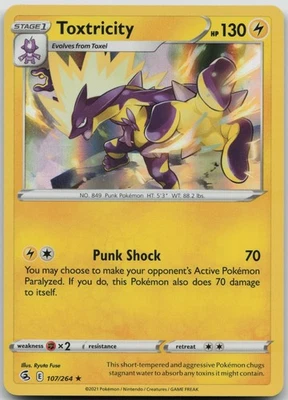 Toxtricity (107) 107/264 Holo Rare SWSH08: Fusion Strike NM Holo - Image 1 of 2