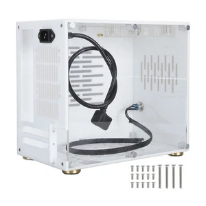 Mini ITX Computer Case Professional 360° Open Type Acrylic Side Transparent SAL - Afbeelding 1 van 24