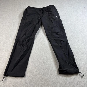 Jordan Pants Mens Large Black Nylon Track Joggers Drawstring Streetwear Comfort - Picture 1 of 10