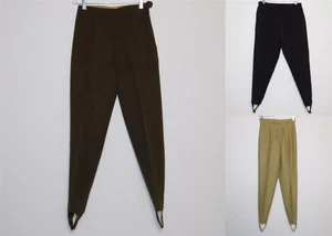 3 Pcs Vintage Women's 1950s Jack Winter Tan Black & Beige Stirrup Pants 22-30 - Picture 1 of 9
