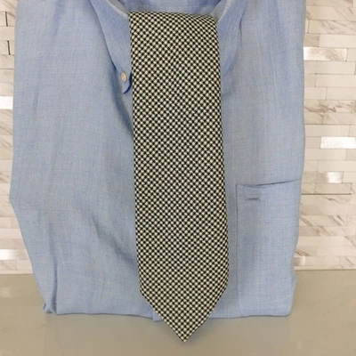 Corbata Pata de Gallo Hombres Verde Micro Cuadros Texturizado Tejido Vestido Traje Prendas Clásicas para el Cuello Foto 1 de 4