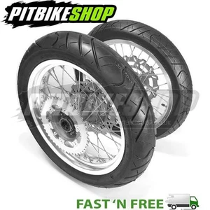 Road Legal 17" Supermoto Wheels Tyres Set DOT Approved Enduro MX Bike Motorcycle - Picture 1 of 1