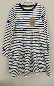 NWT Mini Boden Tiered Sweatshirt Dress Girls 9/10 - Picture 1 of 3