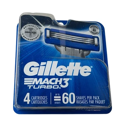 Gillette Mach3 Turbo Kartuschen 4 Kartuschen - Neu - Bild 1 von 2