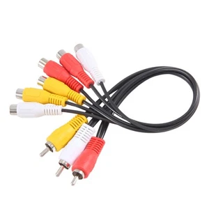 2X( 3 Cinch-Stecker auf 6 Cinch-Buchse Splitter Audio Video Av-Adapterkabel1104 - Bild 1 von 7