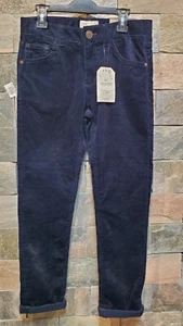New Zara Boys Corduroy Navy Blue Slim Pants Size 9-10 - Picture 1 of 4