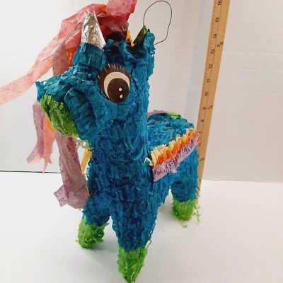 Vintage Pinata Made in Mexico Colorful Unicorn Birthday Party Decor *SEE  - Image 1 of 4