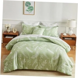 Size Comforter Set Sage Green Boho Floral Bedding Queen Cm#17 Sage Green - Picture 1 of 8