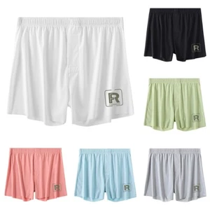 Boxer uomo comodo seta ghiaccio slip mutande pantaloncino rosa/bianco/nero - Foto 1 di 13