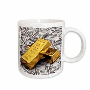 3dRose Gold bars bar bullion cash money dollar hundred bill bills bank note bank - Picture 1 of 14