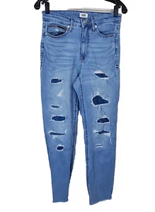 Jeans Tommy Hilfiger para mujer 6 W28 pierna recta tiro alto azul desgastado - Imagen 1 de 14