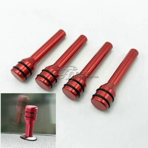 4x Red Aluminium Alloy Car Door Knob Latch Lift Pin Lock Bolts For M4 Screw bolt - Picture 1 of 9