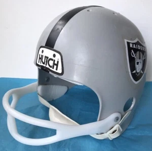 Vtg 1970 s Hutch Oakland Raiders Full Size Youth Helmet Costume with Chin Strap - Picture 1 of 9