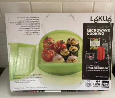 NEW Lekue Steam Case with Draining Tray 3-4 Person Red - Image 1 of 4