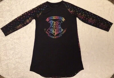Girls 10-12 Harry Potter Hogwarts Black Hologram Nightgown Shirt  - Image 1 of 4