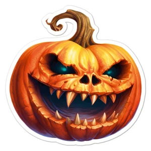 Gruseliger Kürbis Halloween, Vinyl Aufkleber Sticker, Indoor Outdoor, 3 Größen, #9402 - Bild 1 von 1