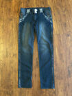 New Only You Youth Girls Jeans 33x32 Size 18 With Shiny Rhinestones And Hearts