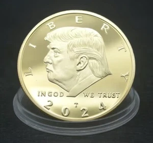 2024 Donald Trump President Gold Coin IN GOD WE TRUST Coins 1 PC SET - Picture 1 of 4