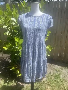 Venus Printed Tie Back Summer Dress Flared Fit Tiered Skirt Size Large - Picture 1 of 6