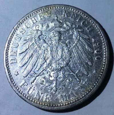 BADEN Germany 1900 G    5 Mark.     some Luster - Image 1 of 4
