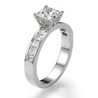 2 Carat H Si2 Bridal Diamond Engagement Ring Princess Cut 14K White Gold