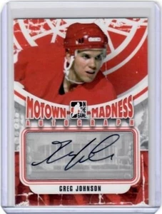 2012-13 ITG Motown Madness Greg Johnson Auto Card Detroit Red Wings - Picture 1 of 2