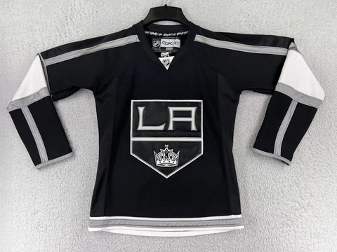 Los Angeles Kings Hockey Jersey Youth Small Black Gray Reebok #8 Doughty Canada Cover