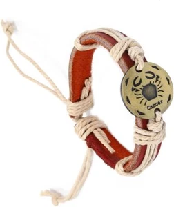 Zodiac Constellations Bracelet Leather Boho Bracelets Woven Wrap Bracelet Jewelr - Picture 1 of 7