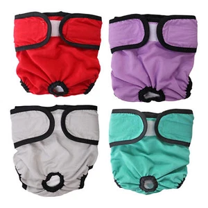 4 Pack Dog Nappies Female Diapers Pants Pet Reusable Heat Season Period 5 SIZE - Picture 1 of 17