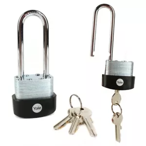2x HARDENED STEEL LONG SHACKLE PADLOCKS High Security Anti Cut Weatherproof 40mm - Picture 1 of 4