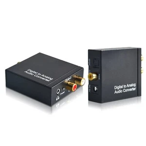 Digital Optical Coaxial to Analog RCA L/R Audio Converter Adapter w/ Fiber Cable - Picture 1 of 10