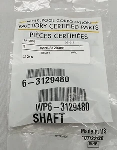 Whirlpool Original WP6-3129480 Neu Original-Zubehör-Hersteller Maytag Speed Queen Trockner Rollenwelle - Bild 1 von 6