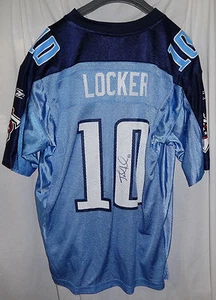 Washington Huskies Tennessee Titans JAKE LOCKER Signed NFL Football Jersey NWT - Picture 1 of 3