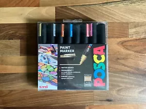 Uni Posca PC-5M Farbmarker 8 metallische Farben Kugelspitze 1,8-2,5 mm Medium Neu - Bild 1 von 3