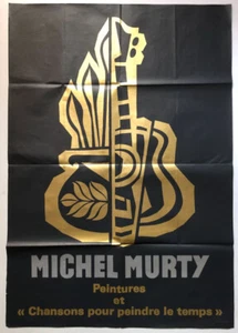 Michel Murty — Affiche sérigraphique — Chansons pour peindre le temps — 1977. - Picture 1 of 8