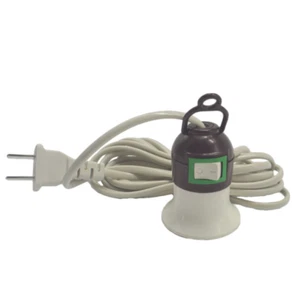 E27 Screw Hanging Light Lamp Bulb Holder Socket Switch with Power Cable Cord - Picture 1 of 2