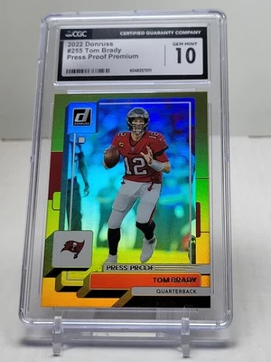 Donruss Tom Brady #255 2022 prueba de prensa premium CGC 10 Foto 1 de 2